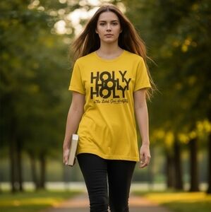 HOLY HOLY HOLY Yellow Graphic T-Shirt